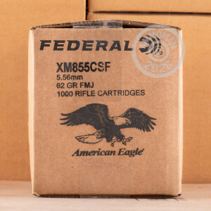 A photo of a box of Federal ammo in 5.56x45mm.