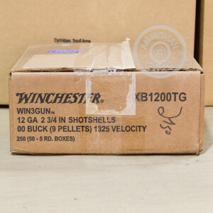 Image of 12 GAUGE WINCHESTER WIN3GUN 2-3/4" 00 BUCKSHOT (5 ROUNDS)