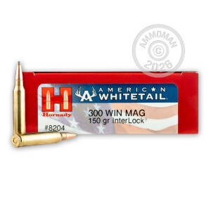 Photograph showing detail of 300 WIN MAG HORNADY AMERICAN WHITETAIL 150 GRAIN INTERLOCK SP (200 ROUNDS)