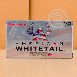 Photo detailing the 243 WIN HORNADY AMERICAN WHITETAIL TIPPED 95 GRAIN SST (20 ROUNDS) for sale at AmmoMan.com.