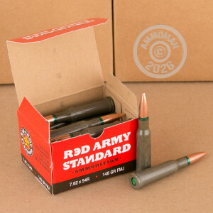 Image of 7.62 x 54R rifle ammunition at AmmoMan.com.
