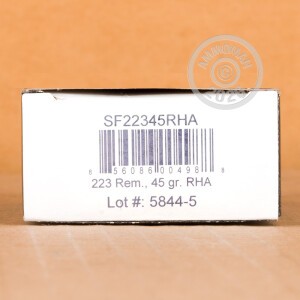Image of 223 Remington ammo by SinterFire that's ideal for precision shooting, shooting indoors, training at the range.