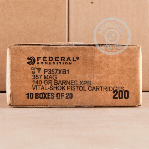 Photograph showing detail of 357 MAGNUM FEDERAL VITAL-SHOK BARNES EXPANDER 140 GRAIN SCHP (20 ROUNDS)