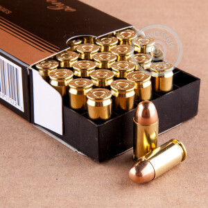 Image detailing the brass case and boxer primers on the PMC ammunition.