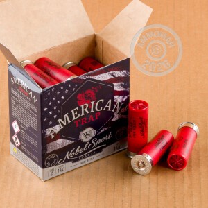 Photo detailing the 12 GAUGE NSI TARGET NOBEL SPEED 2 3/4“ 1 1/8 OZ. #7.5 SHOT (25 ROUNDS) for sale at AmmoMan.com.