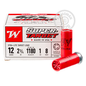 Image of the 12 GAUGE WINCHESTER SUPER TARGET 2-3/4" #8 SHOT (25 ROUNDS) available at AmmoMan.com.