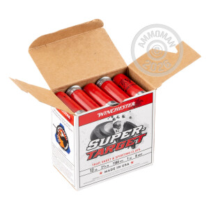 Photo detailing the 12 GAUGE WINCHESTER SUPER TARGET 2-3/4" #8 SHOT (25 ROUNDS) for sale at AmmoMan.com.