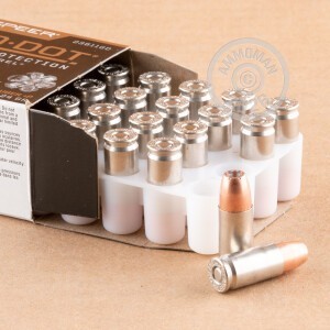 Photo detailing the 9MM +P SPEER GOLD DOT SHORT BARREL 124 GRAIN JHP (20 ROUNDS) for sale at AmmoMan.com.
