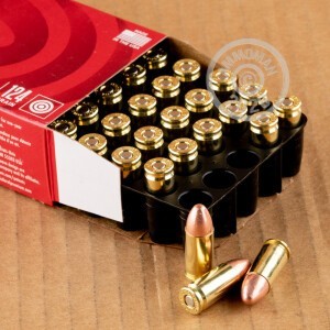 A photograph of 1000 rounds of 124 grain 9mm Luger ammo with a FMJ bullet for sale.