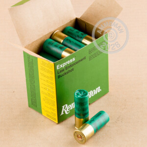 Photograph showing detail of 12 GAUGE REMINGTON EXPRESS LE 2-3/4" 9-PELLET 00 BUCKSHOT (25 ROUNDS)