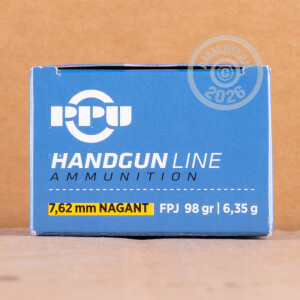 Photo detailing the 7.62MM NAGANT PRVI PARTIZAN 98 GRAIN FMJ FP (50 ROUNDS) for sale at AmmoMan.com.