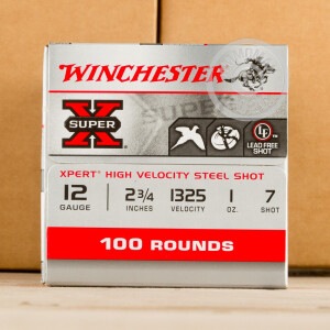 Image of the 12 GAUGE WINCHESTER SUPER-X XPERT 2-3/4“ 1 OZ. #7 STEEL SHOT (100 ROUNDS) available at AmmoMan.com.