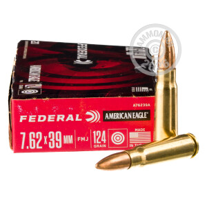 Image of 7.62X39 FEDERAL AMERICAN EAGLE 124 GRAIN FMJ (20 ROUNDS)