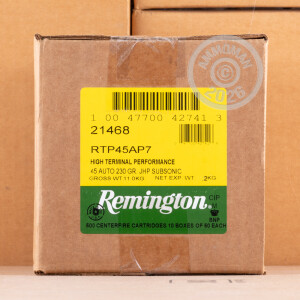 Photo of .45 Automatic JHP ammo by Remington for sale at AmmoMan.com.