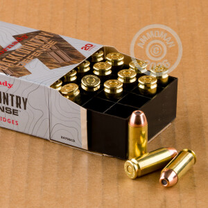 Photo detailing the 10MM HORNADY BACKCOUNTRY DEFENSE 200 GRAIN DGH (20 ROUNDS) for sale at AmmoMan.com.