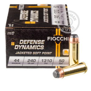 Photograph showing detail of 44 MAGNUM FIOCCHI 240 GRAIN JSP (500 ROUNDS)