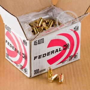 An image of bulk .45 Automatic ammo made by Federal at AmmoMan.com.