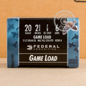 Photograph showing detail of 20 GAUGE FEDERAL GAME-SHOK 2-3/4" 7/8 OZ. #6 SHOT (250 ROUNDS)
