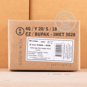 Photo of 9mm Luger FMJ ammo by Sellier & Bellot for sale at AmmoMan.com.