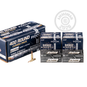Image of 5.7x28MM FIOCCHI COMBO PACK 40 GRAIN FMJ & 40 GRAIN THP (400 ROUNDS)