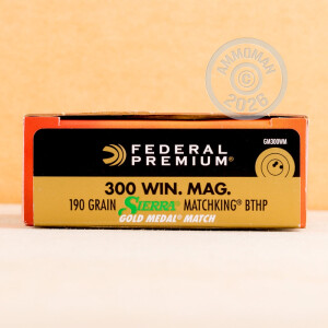 Image of 300 WIN MAG FEDERAL PREMIUM GOLD MEDAL 190 GRAIN SIERRA MATCHKING BTHP (20 ROUNDS)