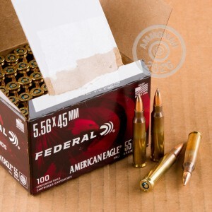 Image of 5.56x45mm rifle ammunition at AmmoMan.com.