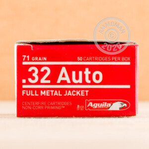 A photo of a box of Aguila ammo in .32 ACP.