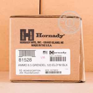 Image of 6.5MM GRENDEL HORNADY BLACK 123 GRAIN ELD MATCH (20 ROUNDS)