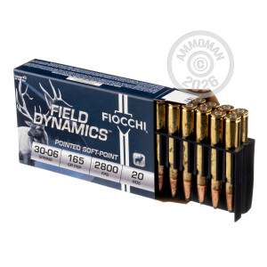 Photograph showing detail of 30-06 SPRINGFIELD FIOCCHI 165 GRAIN PSP (20 ROUNDS)
