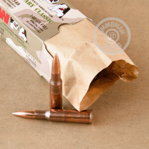 Photograph showing detail of 7.62X54R WOLF MILITARY CLASSIC 148 GRAIN FMJ (500 ROUNDS)