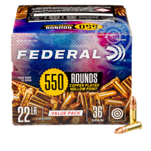 Image of the 22 LR FEDERAL 36 GRAIN CPHP (5500 ROUNDS) available at AmmoMan.com.