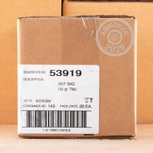 Image of Speer 357 SIG pistol ammunition.