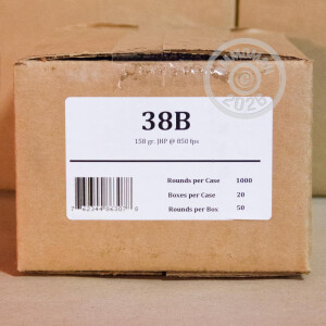 Photograph showing detail of 38 SPECIAL FIOCCHI 158 GRAIN JHP (1000 ROUNDS)