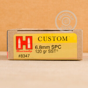 Photo detailing the 6.8MM SPC HORNADY SST 120 GRAIN PT (20 ROUNDS) for sale at AmmoMan.com.