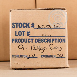 Image of Armscor 9mm Luger pistol ammunition.
