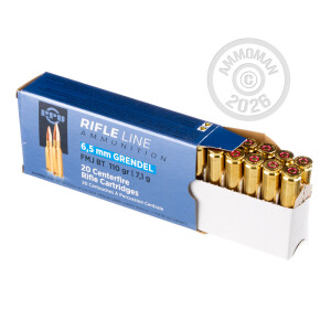 A photo of a box of Prvi Partizan ammo in 6.5 Grendel.