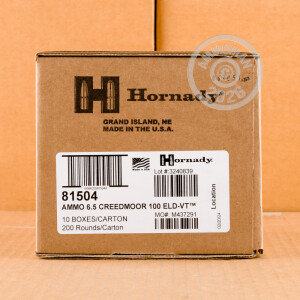 Image of Hornady 6.5MM CREEDMOOR rifle ammunition.