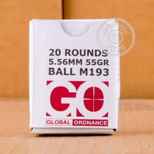 Image detailing the brass case on the Global Ordnance ammunition.