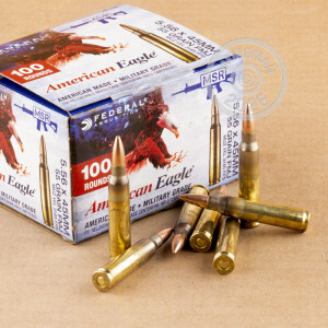 Image of Federal 5.56x45mm rifle ammunition.