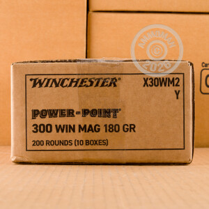 Photograph showing detail of 300 WIN MAG WINCHESTER 180 GRAIN SUPER-X POWER POINT (20 ROUNDS)