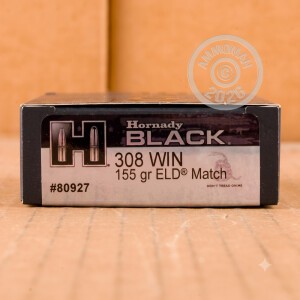 An image of 308 / 7.62x51 ammo made by Hornady at AmmoMan.com.