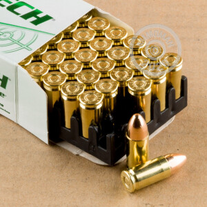 Photograph showing detail of 9MM LUGER MAGTECH CLEAN RANGE 115 GRAIN TMJ (50 ROUNDS)