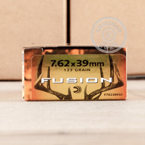 Photo detailing the 7.62X39 FEDERAL FUSION 123 GRAIN SP (20 ROUNDS) for sale at AmmoMan.com.