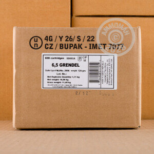 Photo detailing the 6.5 GRENDEL SELLIER & BELLOT 124 GRAIN FMJ (600 ROUNDS) for sale at AmmoMan.com.