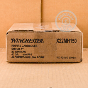 Image of the 22 WMR WINCHESTER SUPER-X 40 GRAIN JHP (1500 ROUNDS) available at AmmoMan.com.