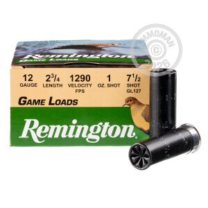 Image of the 12 GAUGE REMINGTON GAME LOADS 2-3/4" 1 OZ. #7.5 SHOT (25 ROUNDS) available at AmmoMan.com.