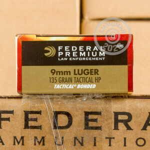 Image of Federal 9mm Luger pistol ammunition.