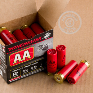Image of the 12 GAUGE WINCHESTER AA XTRA-LITE TARGET 2-3/4" 1 OZ. #7-1/2 SHOT (25 ROUNDS) available at AmmoMan.com.