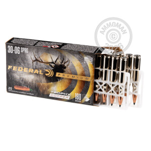 Photo detailing the 30-06 SPRINGFIELD FEDERAL VITAL-SHOK 180 GRAIN TROPHY COPPER (20 ROUNDS) for sale at AmmoMan.com.