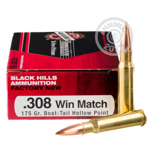 Photograph showing detail of 308 BLACK HILLS 175 GRAIN MATCH HPBT (500 ROUNDS)